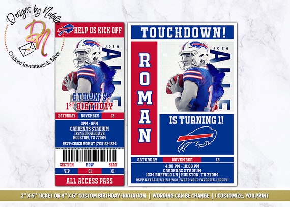 Buffalo Bills Football Invitation Etsy