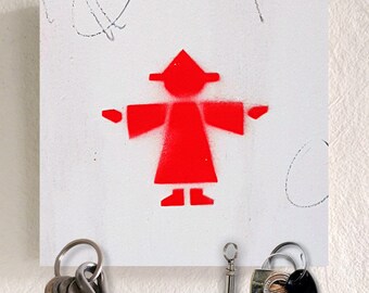key board wood 5 magnets key holder w. picture Berlin - red Guard