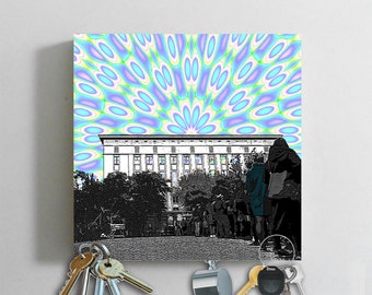 Llavero madera 5 imanes llavero con imagen, Tempel (Berghain), Berlín Friedrichshain, 2018