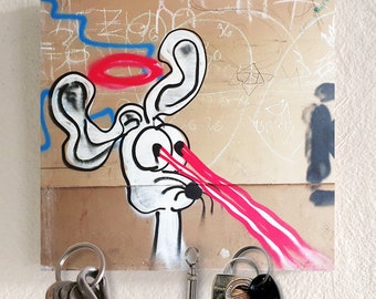 Llavero madera 5 imanes porta llaves con foto, rojo Xray