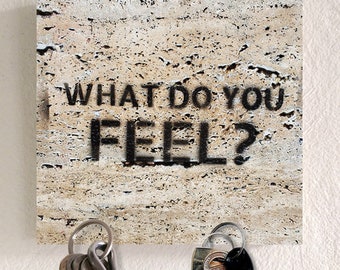 Tablero magnético con imagen, arte callejero "What Do You Feel", 5 imanes, tablero magnético con motivo, llavero sin gancho, imagen magnética