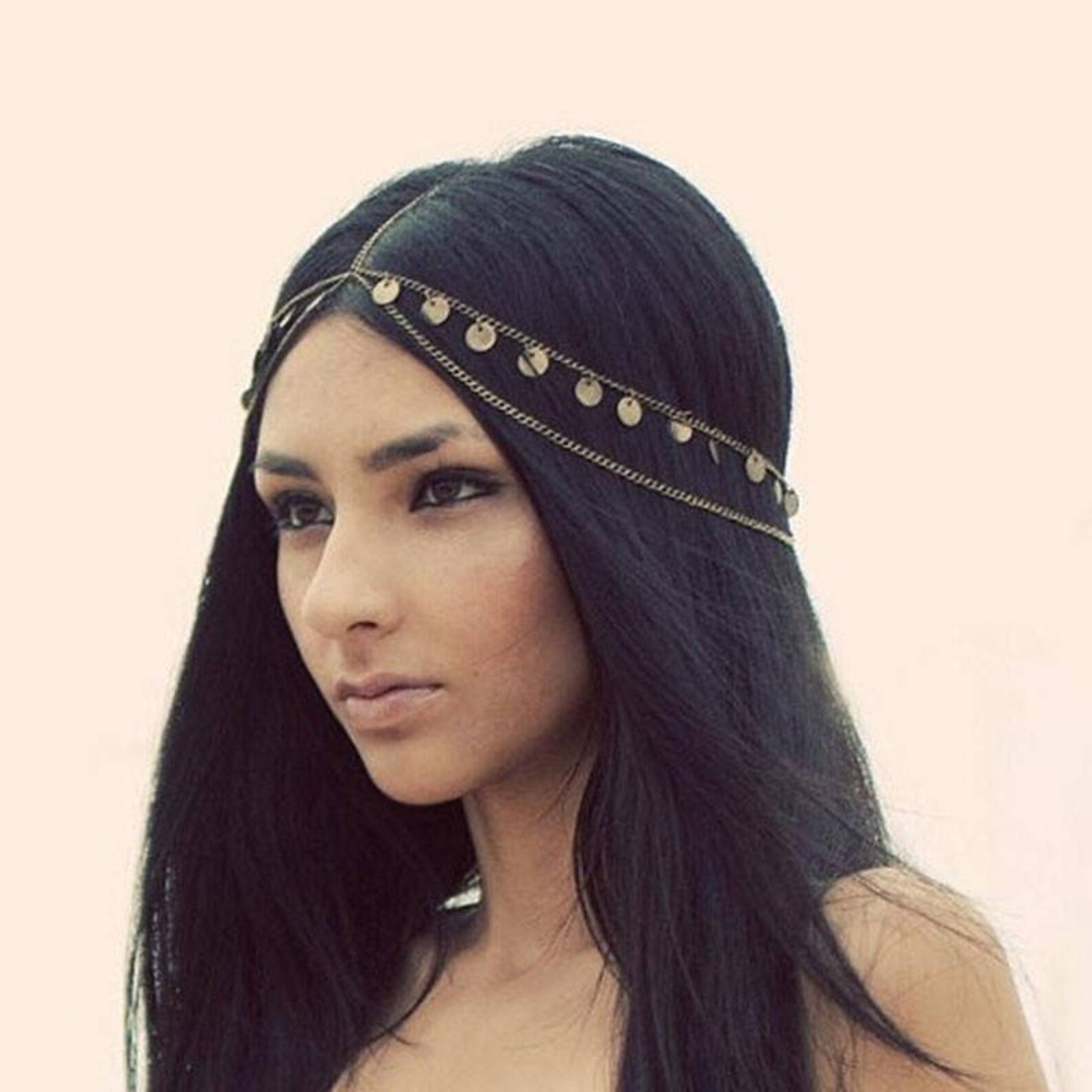 Gold Bridal Head Chain Gypsy Head Chain Gold Boho Head Etsy