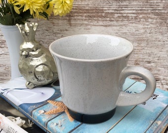 Vintage NORITAKE PRIMASTONE Kaffeetasse, graue Steinguttasse mit Navy Band, Ersatztasse