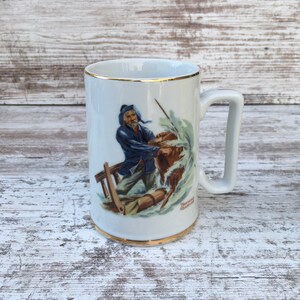 VINTAGE Norman Rockwell Coffee Cup,  Porcelain Tea Cup, The Seafarer&#39;s Tankard Collection, Museum Art Collectible, Sailor Gift