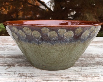 Olive Green Stoneware Bowl, Oven Proof Bowl, Oven to Table, Olive Fall Dinnerware