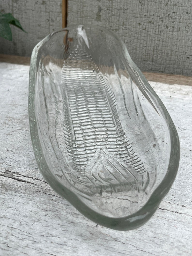 VINTAGE GLASS Corn on the Cob Dish One Corn Dish Corn Bowl Etsy