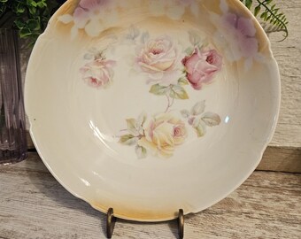 RARE ANTIQUE BOWL, German Limoges Bowl Hand Painted, Early 1900s