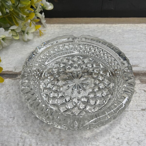 Cut Glass Ashtray Etsy