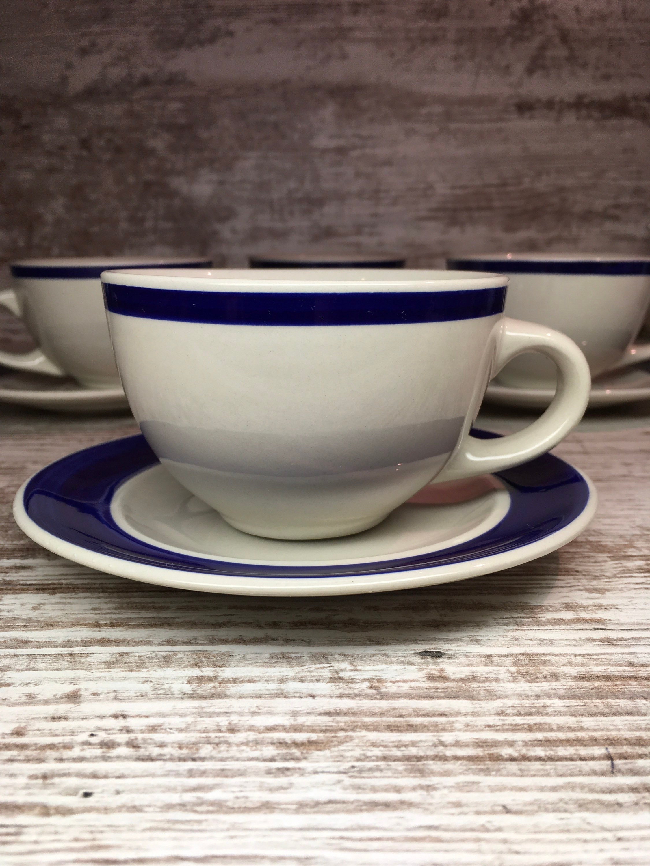 青と白のストライプ陶器カップ Blue striped mug - Etsy 日本