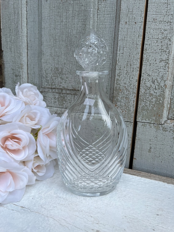 Vintage Crystal Decanter Bubble Bath Decanter Glass Cork Etsy