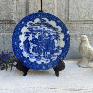RARE VINTAGE Oriental Plate, Asian Porcelain Blue and White Saucer, Oriental Art, Asian Porcelain