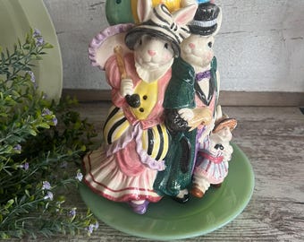 Vintage Fitz and Floyd  Ceramic Easter Bunny Pitcher, Easter Decor, Fall Decor, Housewarming Gift, Centerpiece, Ceramic Vase