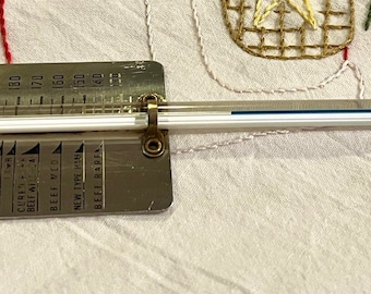 VINTAGE GODISTERMOMETER, Glasbakningstermometer, Blå Vintage-pryl, Godistermometer