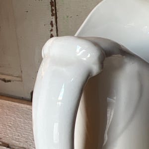 VINTAGE White Pitcher Vase, Large White Pitcher Vase, White Farmhouse