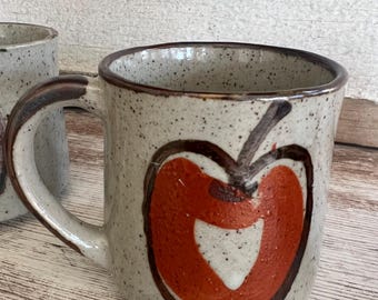 Vintage Apple Otagari Kaffeetasse, braun gesprenkelte Vintage Kaffeetassen, Lehrer Geschenktassen, braun, orange, grün, einzeln erhältlich