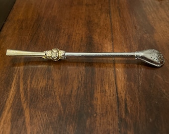 VINTAGE TEA STRAINER and Straw