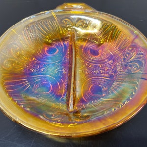 カーニバルガラス アンティーク デュガン マリーゴールド プレート 18cm カーニバルガラス アンティーク デュガン マリーゴールド