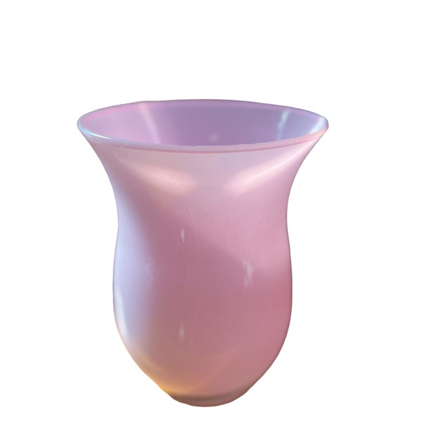 STUNNING RARE PINK Hourglass Vase, Rare Pink Glass Vase, Large Tall Vase, Pink Home Decor, Pink Glass Centerpiece