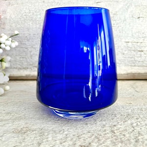 Vintage COBALT BLUE GLASSES, Blaue Trinkgläser, Vintage Cocktailgläser, als Paar verkauft