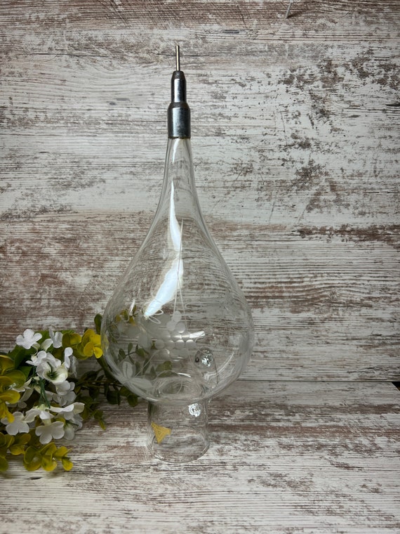 VINTAGE Wine Dispenser Inverted Wine Aerator Decanter Etched Etsy