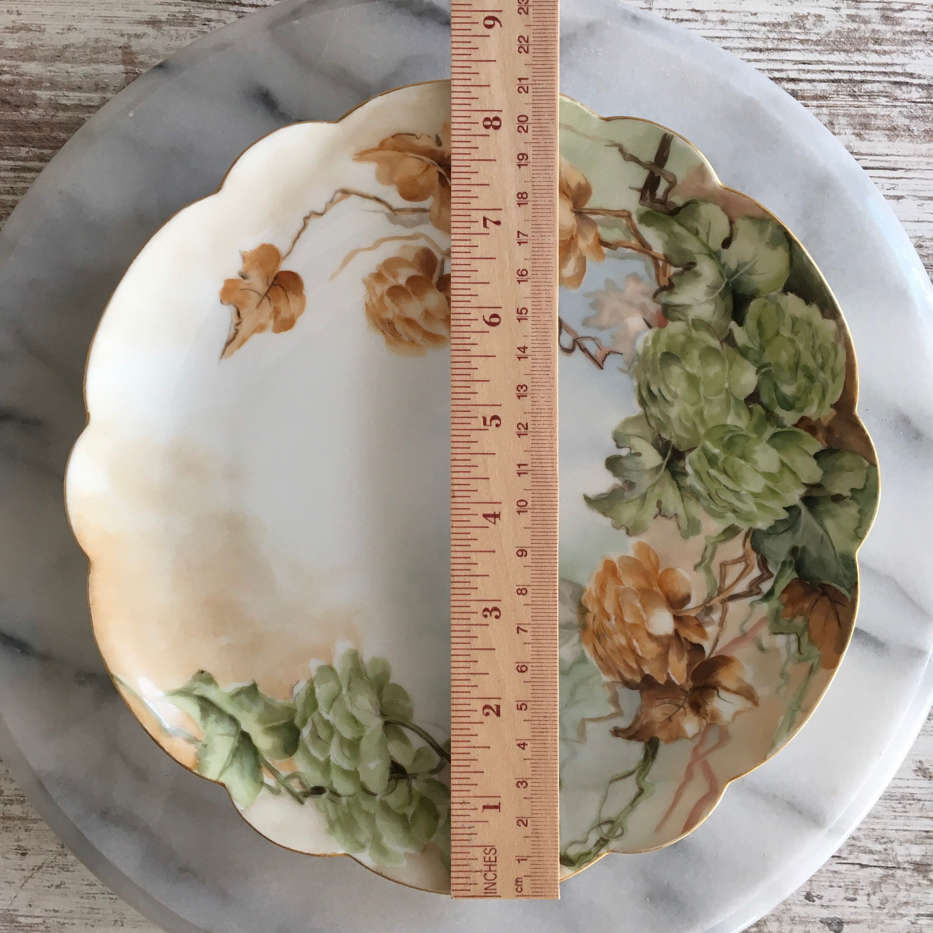 RARE ANTIQUE PLATE Limoges Plate Jadeite Green Brown Ivy Etsy