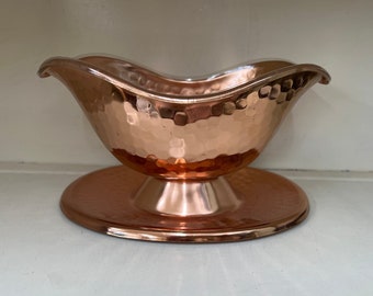 Vintage Copper Style Planter with Underplate and Insert, Teleflora HAMMERED COPPER Plated Planter, Never Used