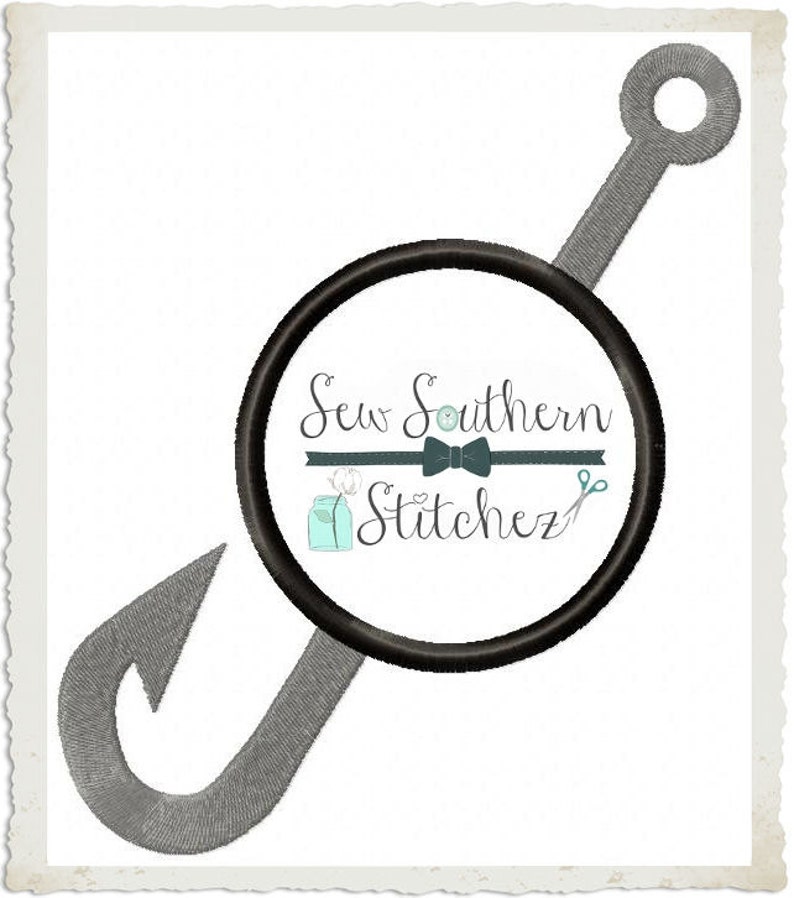 Fishing Hook Applique Design Letters Numbers Names Etsy