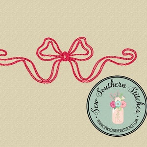 Vintage Bean Stitched Bow ~ Frame for Monogram ~  Instant Download