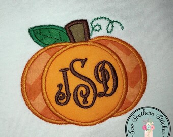 Pumpkin Applique Design ~ Monogram Center ~ Fall Pumpkin ~ Instant Download