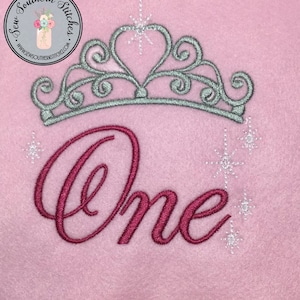 Crowned ONE Embroidery Design ~ First Birthday Crown ~ Instant Download