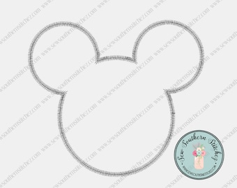 Zig Zag Mouse Head Applique ~ Simple Mouse Head ~ Instant Download