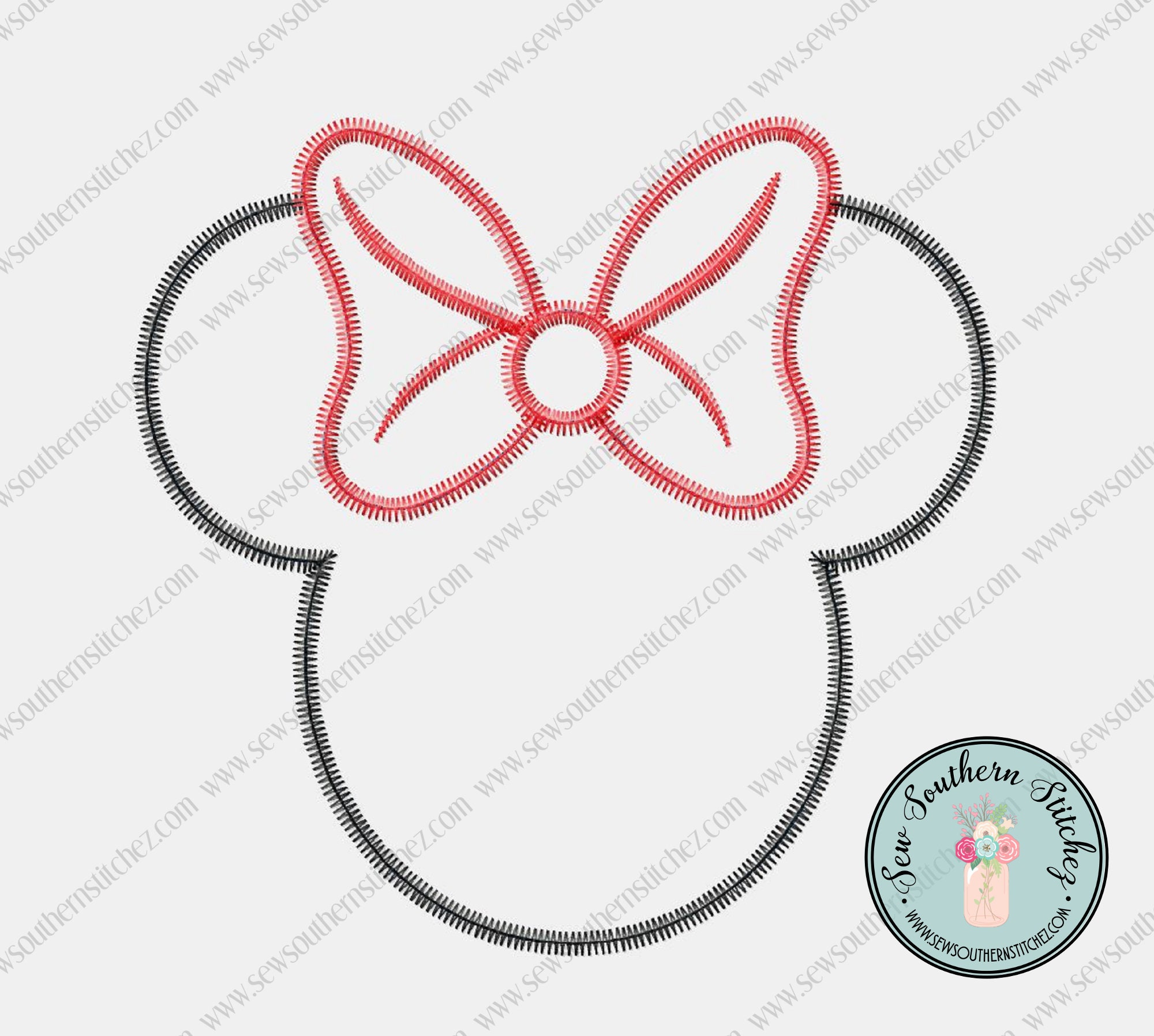 Large Minnie Mouse Head Embroidered Applique Iron On Patch – Patch  Collection