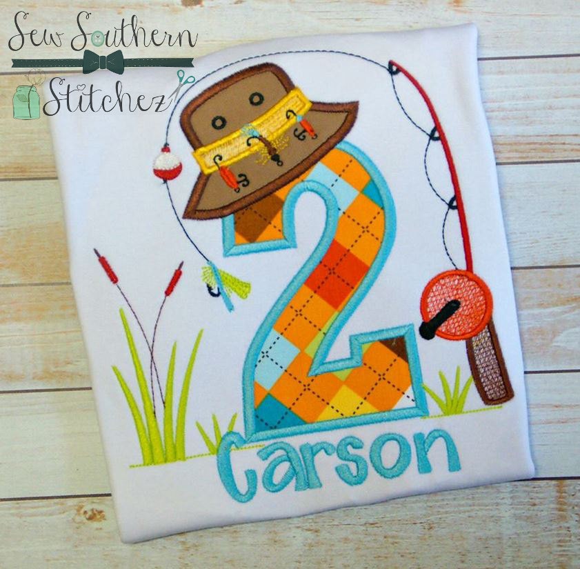 Fishing Hat Number Set 1-9 in 5 Sizes ~ Cattails ~ Fishing Rod