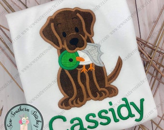 Labrador Dog with Duck Applique Design ~ Duck Dog Applique Design ~ Instant Download