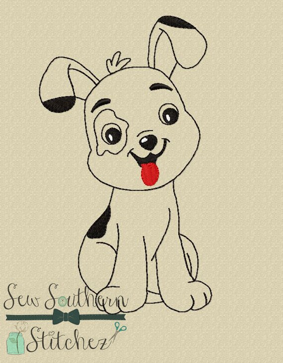 Sketch Sitting Dog Design Instant Download Vintagesketchbeanheirloom Stitch
