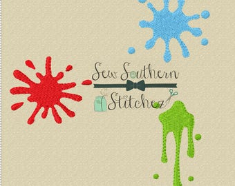 Paint Splatters Embroidery Design ~ Instant Download