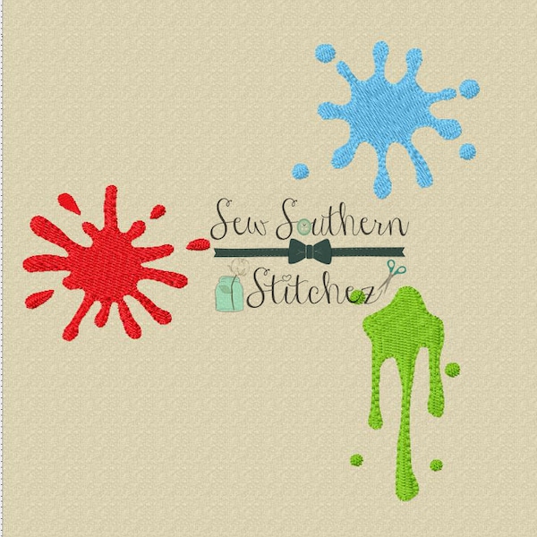 Paint Splatters Stickerei Design - Instant Download