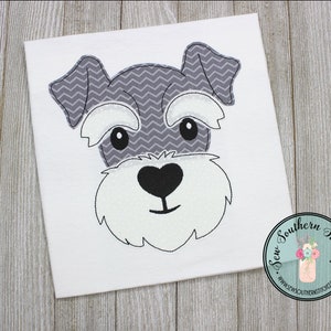 Raggedy Schnauzer Applique Design ~ Dog Applique ~ Instant Download