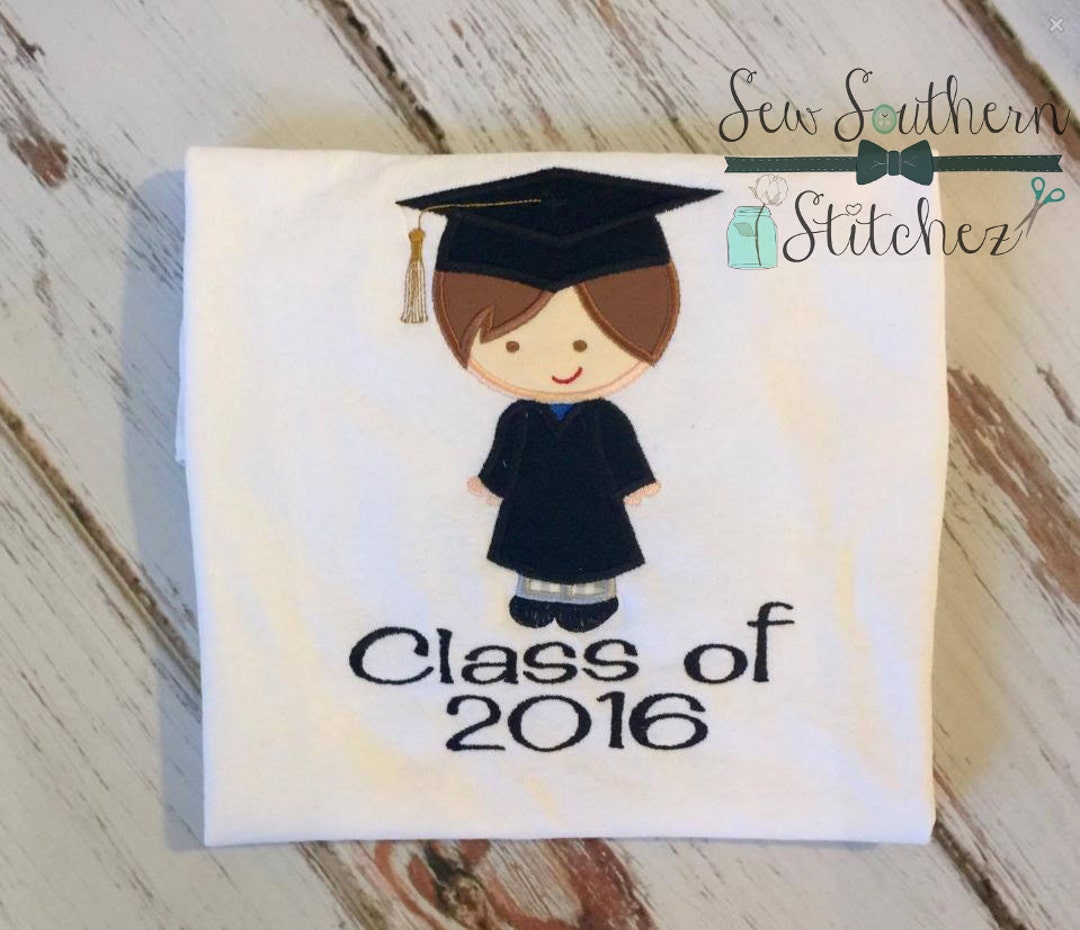 Graduate Boy Applique Design ~ Instant Download - Etsy
