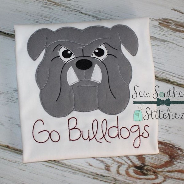 Bulldog Applique Etsy