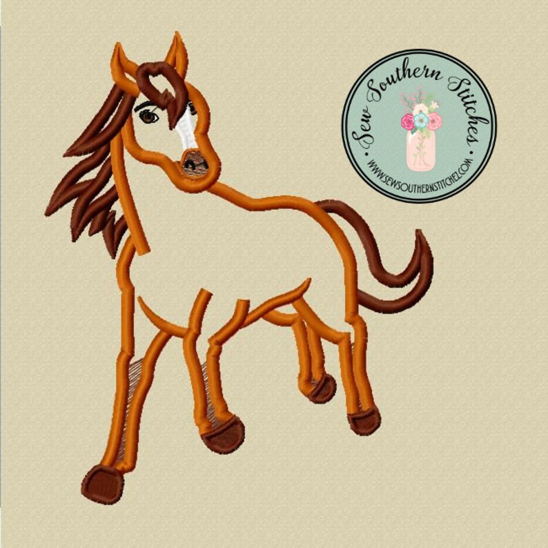 Horse Applique Design Spirited Horse Applique Instant Download image 3