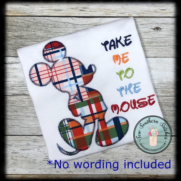 Zig Zag Mr Mouse Silhouette Applique Design ~ Mouse Outline ~ Instant Download