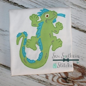 Raggedy Edge Lizard Applique Design ~ Bean Finish ~ Quick Stitch ~ Instant Download