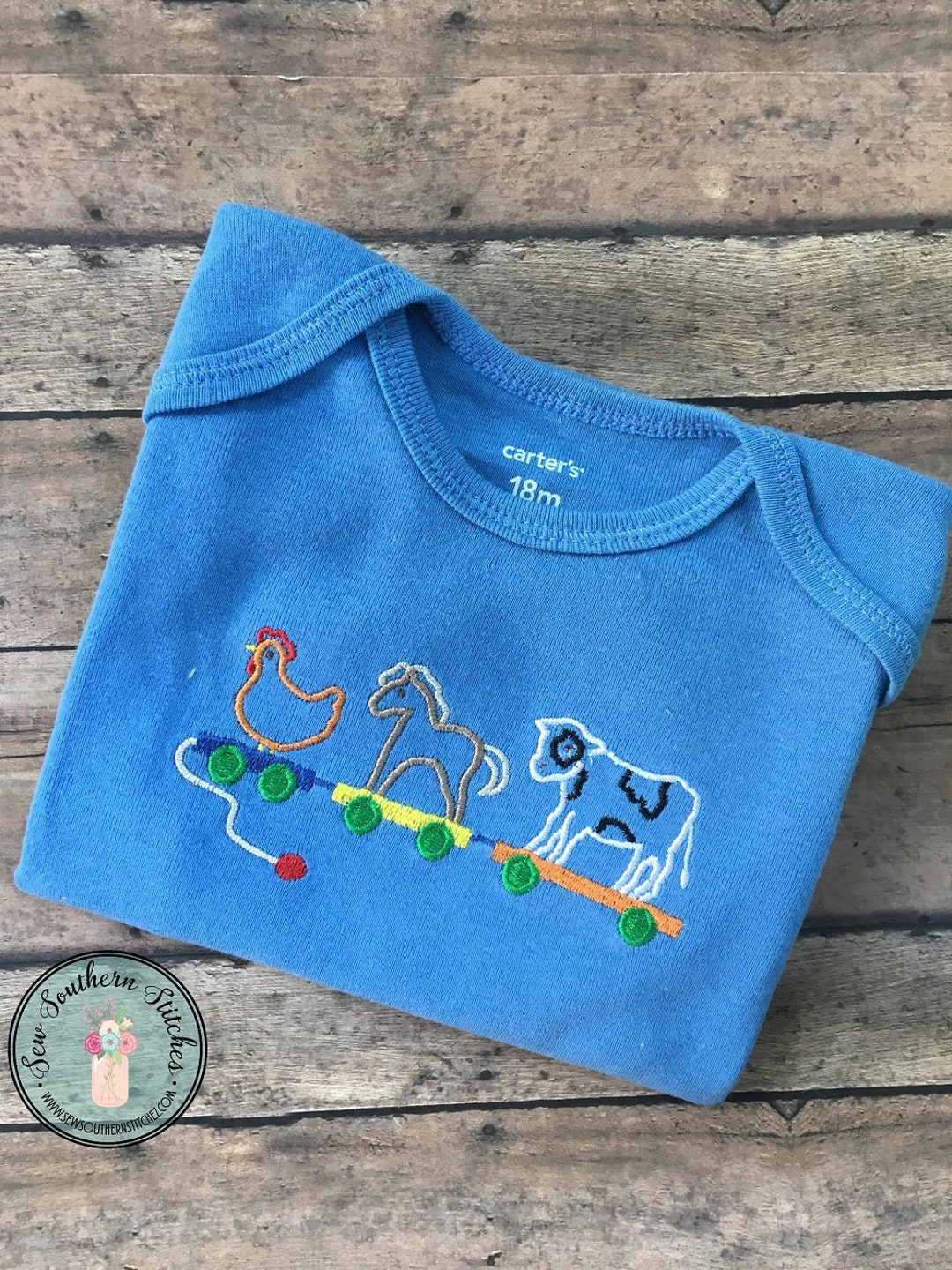 Farm Animal Train Embroidery Design Farm Animal Pull Toy Etsy