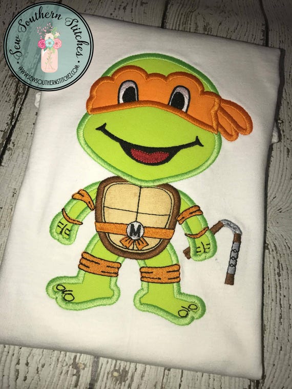 Orange Maske Schildkrote Ninja Turtle Mit Nunchucks Etsy