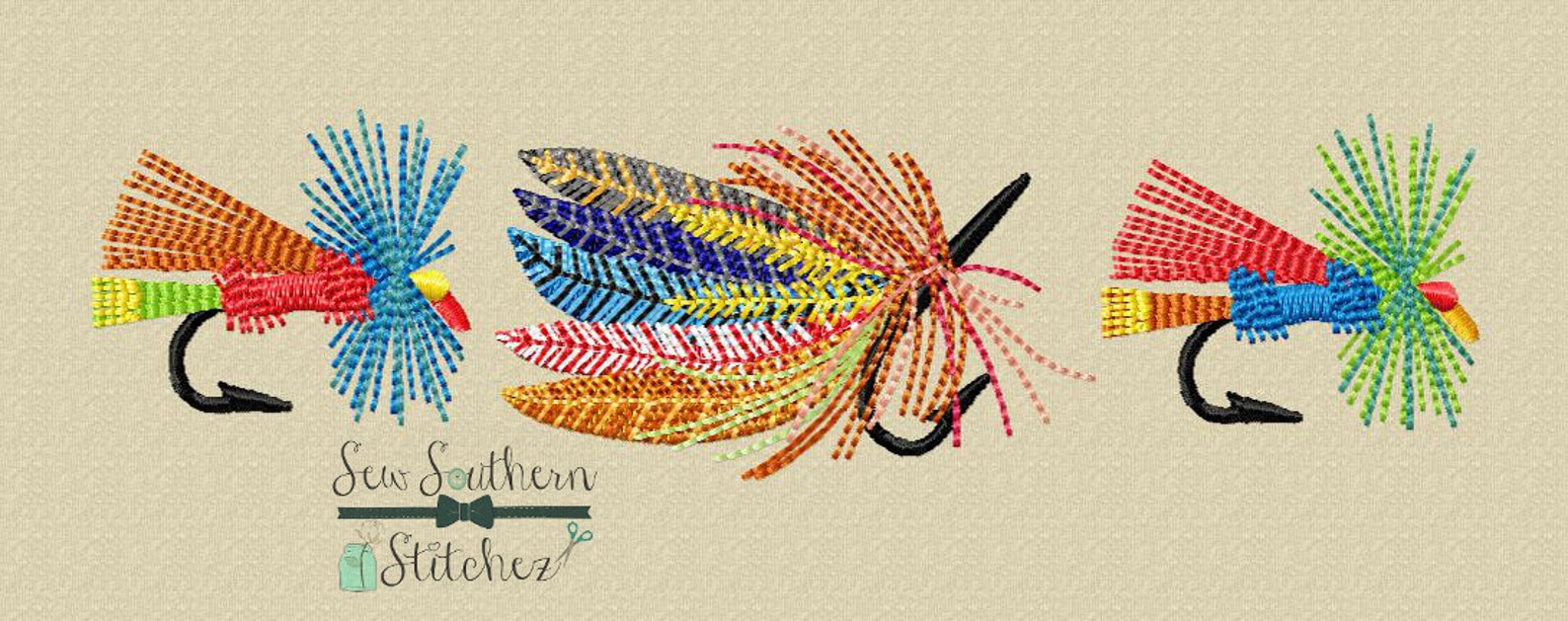 Fishing Lure Trio Embroidery Design Instant Download Etsy