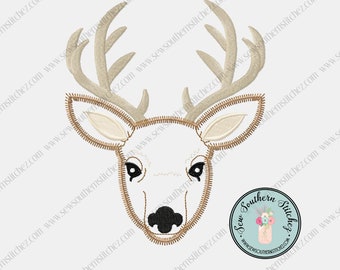 Zig Zag Deer Head Applique ~ Simple Deer Head ~ Instant Download