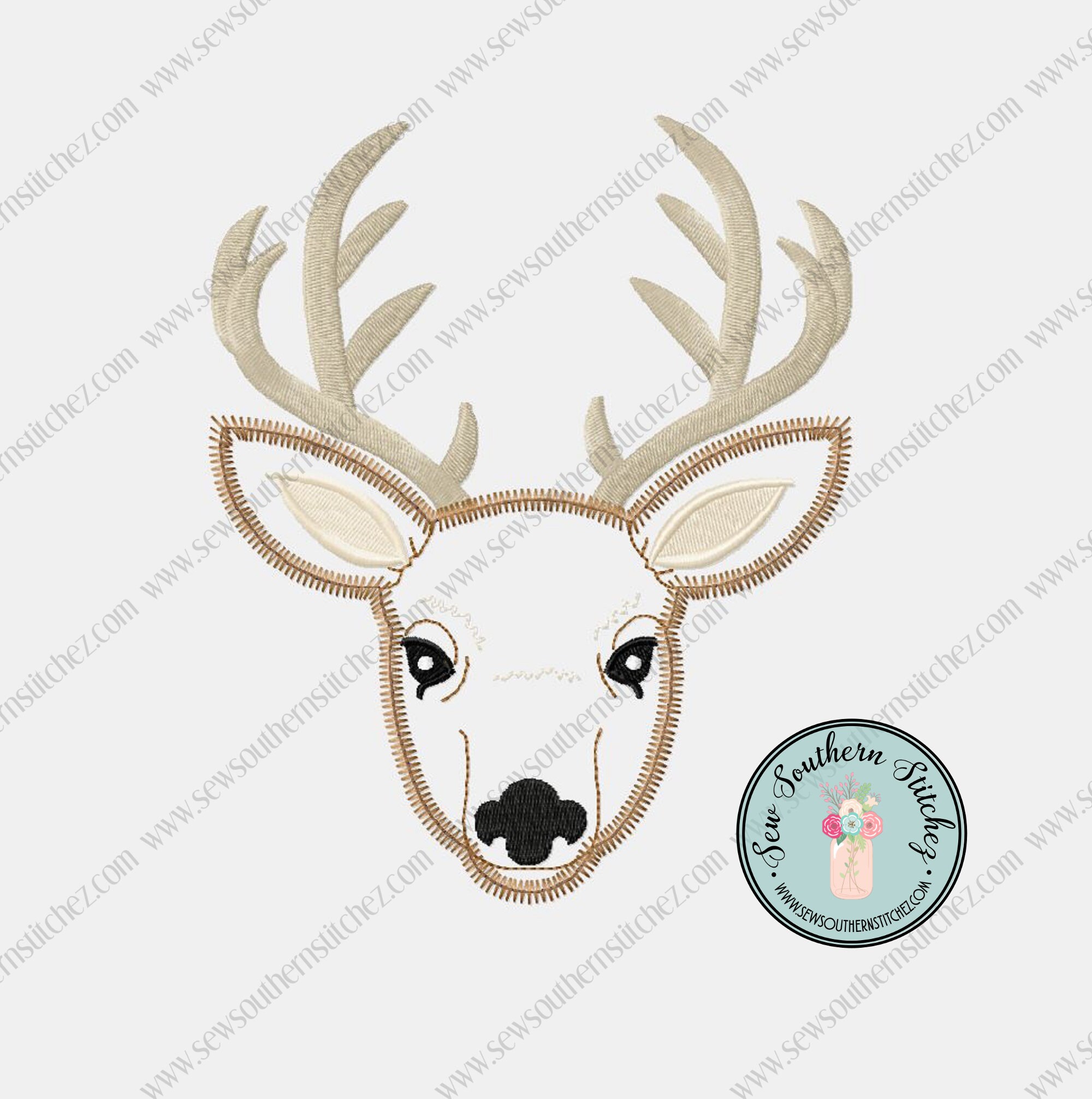 Zig Zag Deer Head Applique ~ Simple Deer Head ~ Instant Download