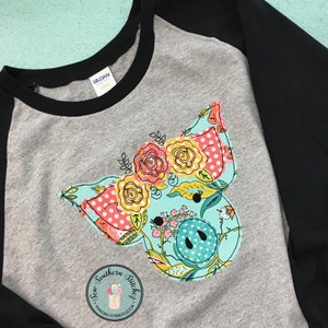 Raggedy Piggy with Floral Crown Applique Design ~ Quick Stitch Miss Piggy ~ Instant Download