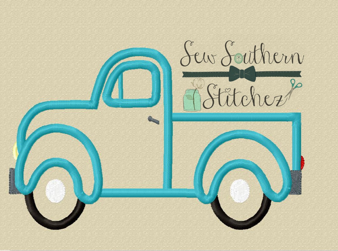 Old Truck Applique Design Instant Download Etsy